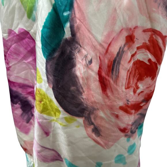 Romantic Garden Party Halter Top Marthy M Silk Watercolor Floral Medium - Picture 5 of 9